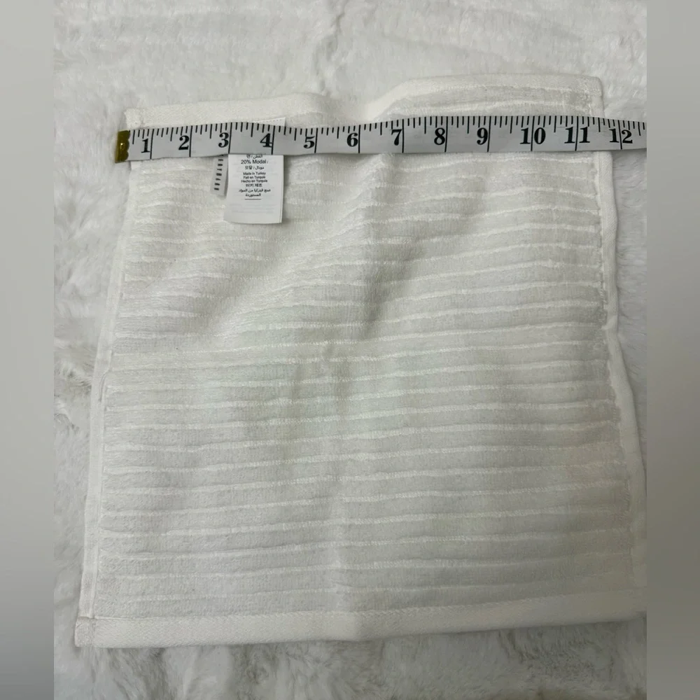 Opalhouse White Textured Ribbed Cotton Face Cloth